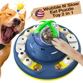 KADTC Level 2 in 1 Advanced Dog Wobble Puzzle Toy For Smart Small/Medium/Large Dogs Brain Mental Stimulation Puppy Cognitive Treat/Food Puzzles Feeder Slow Eating Interactive Mind Game Enrichment Toys